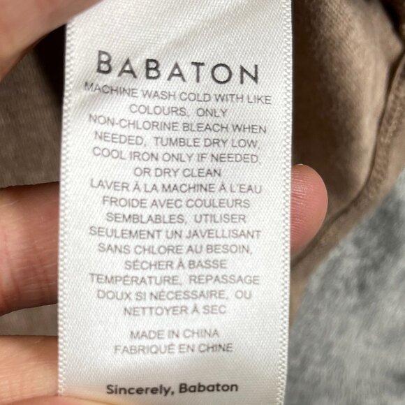 Babaton Long Sleeve Shirt Womens Sz Large Nude Turtleneck Everyday Soft Stretch - Picture 6 of 9